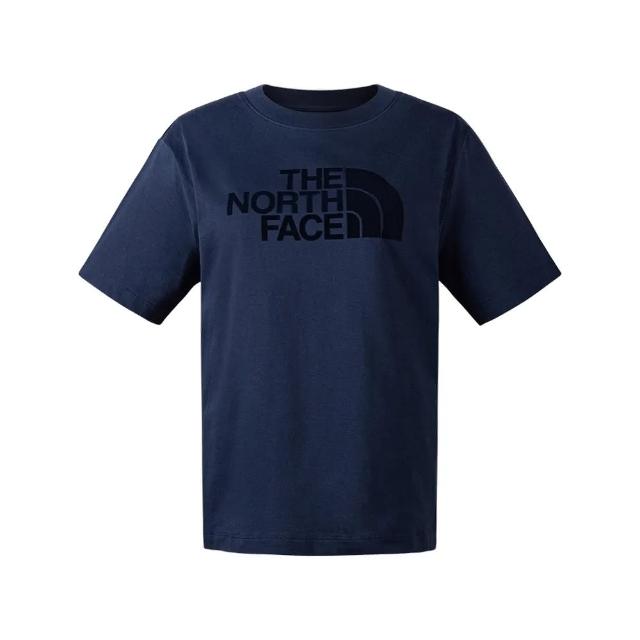 【The North Face】上衣 女款 短袖上衣 運動 W FLOCKING LOGO SS TEE 藍 NF0A88GE8K2