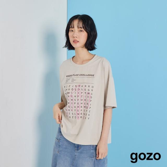 【gozo】gozo圈字遊戲開衩袖寬版T恤(兩色)