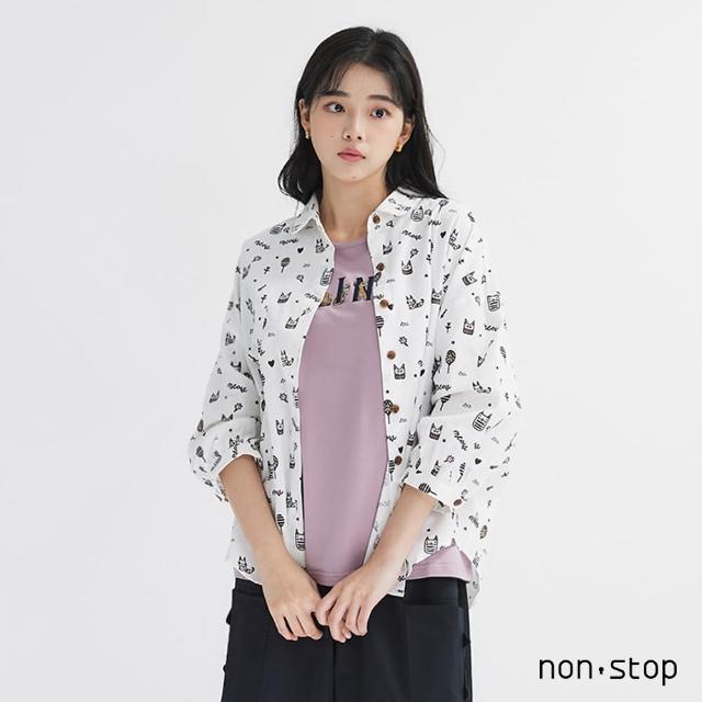 【non-stop】貓咪樂園七分袖襯衫-2色