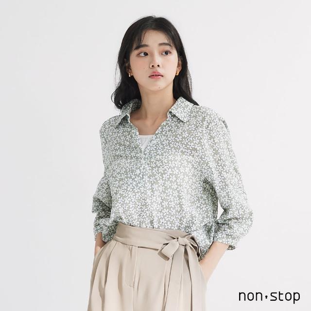 【non-stop】復古花卉寬版襯衫-2色