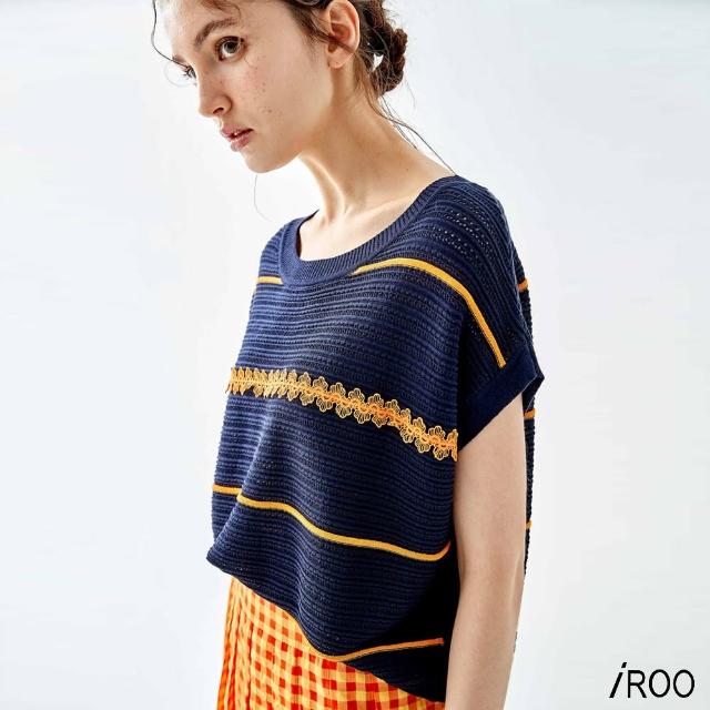 【iROO】蕾絲針織上衣