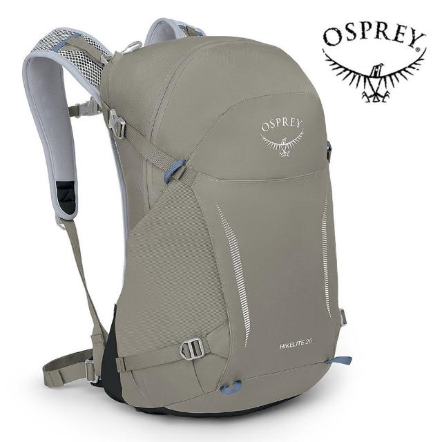 【Osprey】Hikelite 26 輕量網架背包 混凝土灰(健行背包 運動後背包 多功能背包)