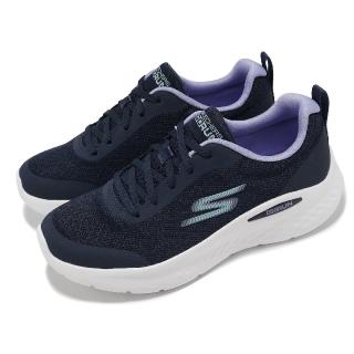 【SKECHERS】休閒鞋 Go Run Lite-Inertia 女鞋 藍 白 網布 緩衝 運動鞋 健走鞋(129425-NVLV)