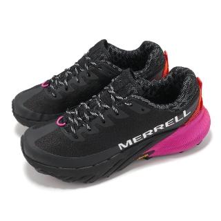 【MERRELL】越野跑鞋 Agility Peak 5 女鞋 黑 紫 橘 回彈 抓地 橡膠大底 運動鞋(ML068236)