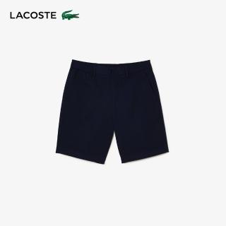 【LACOSTE】男裝-常規版型斜紋百慕達短褲(海軍藍)