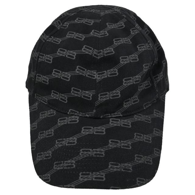【Balenciaga 巴黎世家】新版經典雙B LOGO緹花棉質個性遮陽帽棒球帽(黑)
