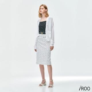 【iROO】鑲珍珠開襟針織外套