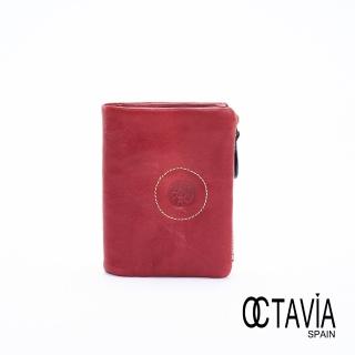 【OCTAVIA 8】OCTAVIA 8 真皮- 好運圓形印記樹膏牛皮二折短夾(Octavia 8 2024 新品)