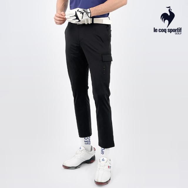 【LE COQ SPORTIF 公雞】高爾夫系列 男款黑色工裝多口袋吸汗彈力抗UV長褲 QGT8J812