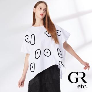 【GLORY21】網路獨賣款-etc.日系簡約拼接設計感純棉上衣(白色)