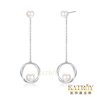 【KATROY】天然珍珠．母親節禮物．純銀耳環(6.5- 7.5mm)