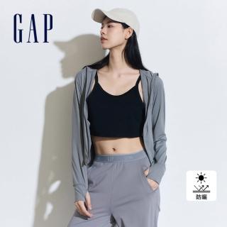 【GAP】女裝 防曬連帽外套-灰色(890010)