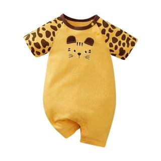 【JoyNa】短袖包屁衣 短袖寶寶連身衣 小貓款 嬰兒服(造型款.春夏短袖)