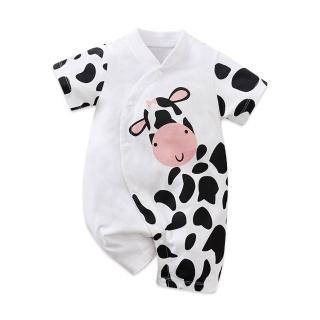 【JoyNa】短袖包屁衣 短袖寶寶連身衣 奶牛款 嬰兒服(造型款.春夏短袖)