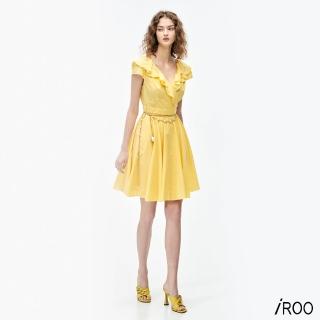 【iROO】鳶尾黃棉質洋裝