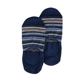 【Paul Smith】經典多色條紋棉質混紡船型襪(深藍)