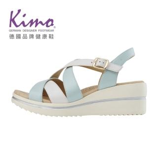 【Kimo】羅馬假期｜雙交叉修飾設計楔型涼鞋 女鞋(薄荷綠 KBDSF167071)