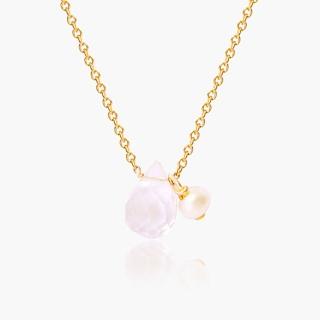 【Olivia Yao Jewellery】粉水晶 天然珍珠 優雅細緻 14K合金淡粉晶項鍊(Lucky Charm Collection)