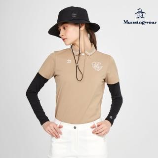 【Munsingwear】企鵝牌 女款卡其色日本製特色衣領輕薄彈性短袖POLO衫 MLTT2A04