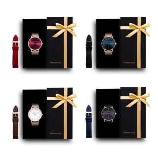 【THEODORA’S 希奧朵拉】可選色｜限定禮盒Hera腕錶+替換錶帶2入組(男錶 女錶 簡約手錶 手錶禮盒)