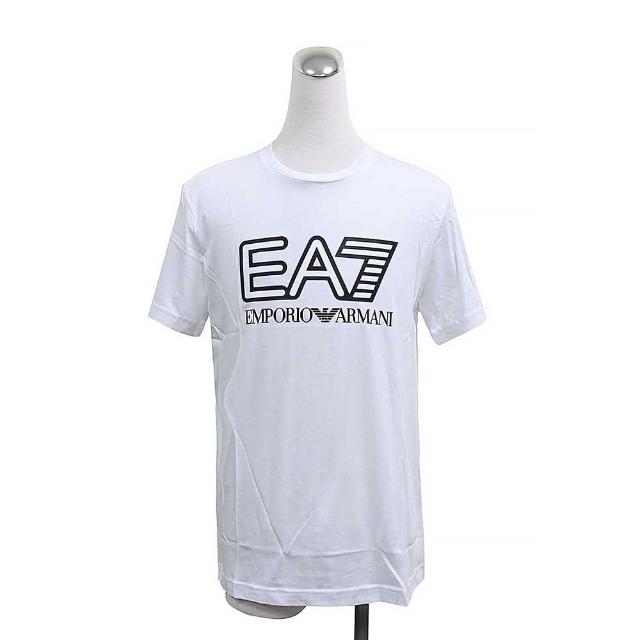 【EMPORIO ARMANI】EMPORIO ARMANI胸前LOGO貼布棉質短袖T恤(男款/白x黑)