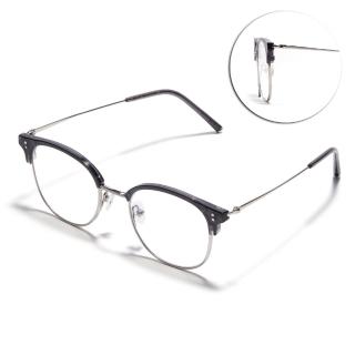 【CARIN】眉框方框光學眼鏡 NewJeans代言(透黑 銀#ALEX S+ C2)