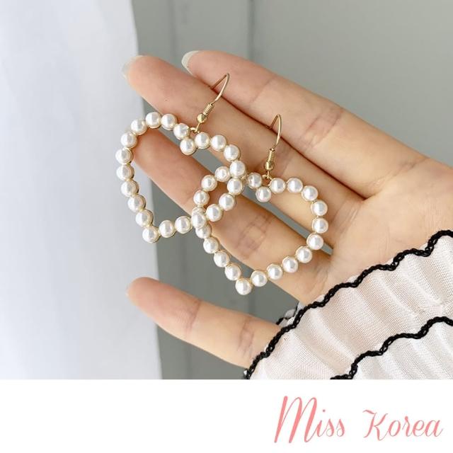 【MISS KOREA】韓國設計甜美愛心造型珍珠耳環