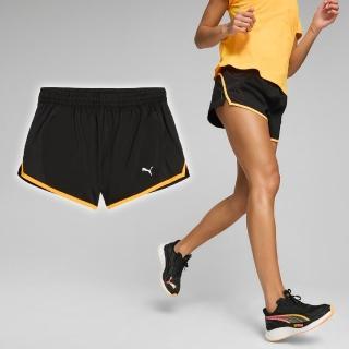 【PUMA】短褲 Run Favourite Velocity 女款 黑 黃 三角內裡 跑步 運動 褲子(523178-74)
