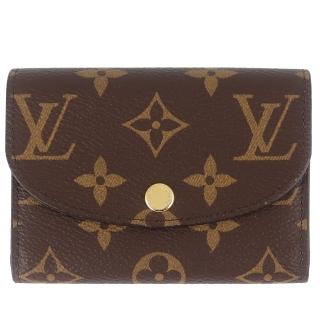 【Louis Vuitton 路易威登】Monogram LV花紋按扣名片夾/零錢包(M41939/咖啡色)