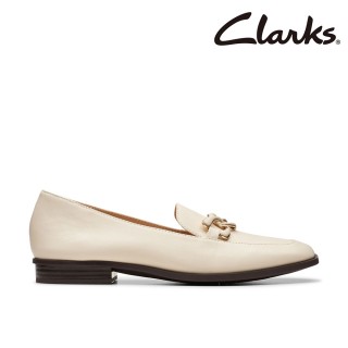 【Clarks】女鞋 Sarafyna Rae 金屬飾釦微方頭樂福鞋(CLF77362D)