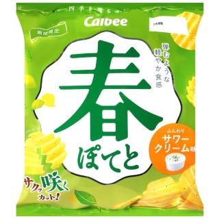 【Calbee 卡樂比】春季洋芋片-酸奶油風味(61g)