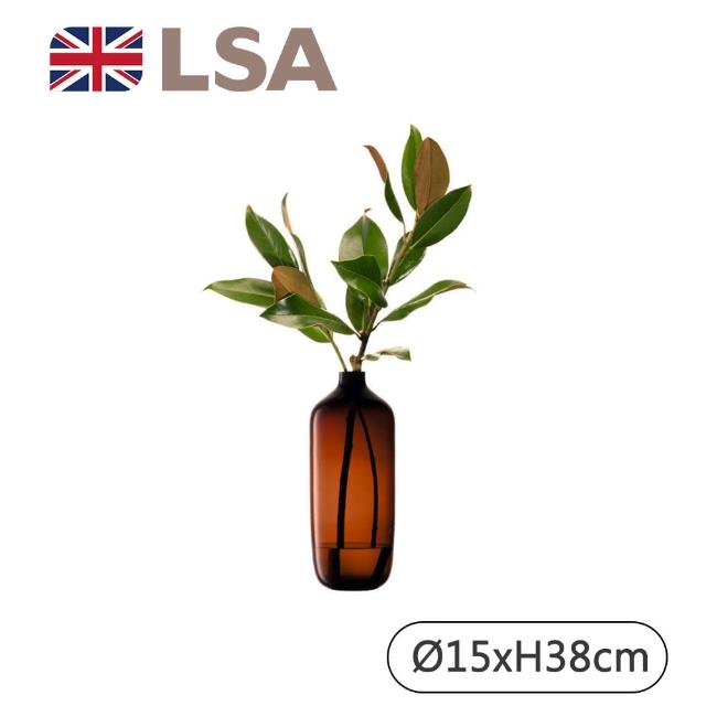 【LSA】VESSEL窄口花瓶H38cm-琥珀色(英國手工玻璃家居藝品)