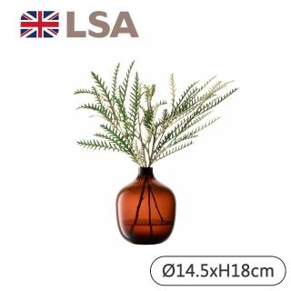 【LSA】VESSEL窄口花瓶H18cm-琥珀色(英國手工玻璃家居藝品)