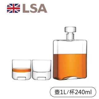 【LSA】CASK威士忌一壺二杯組(英國手工玻璃家居藝品)