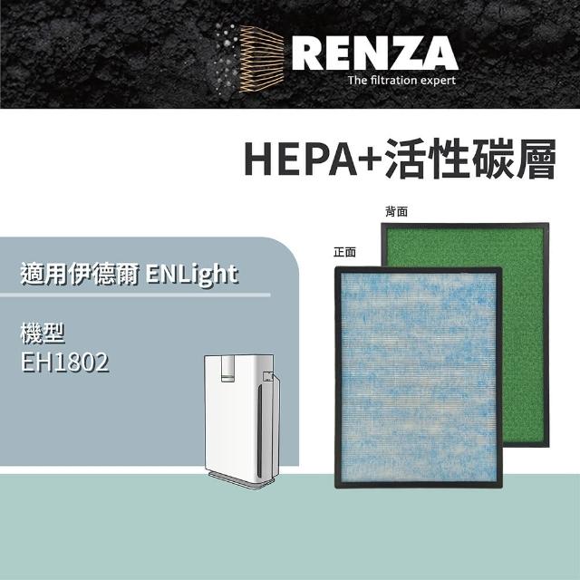 【RENZA】適用Enlight 伊德爾 EH1802 15-20坪抗敏除菌空氣清淨機(2合1HEPA+活性碳濾網 濾芯)