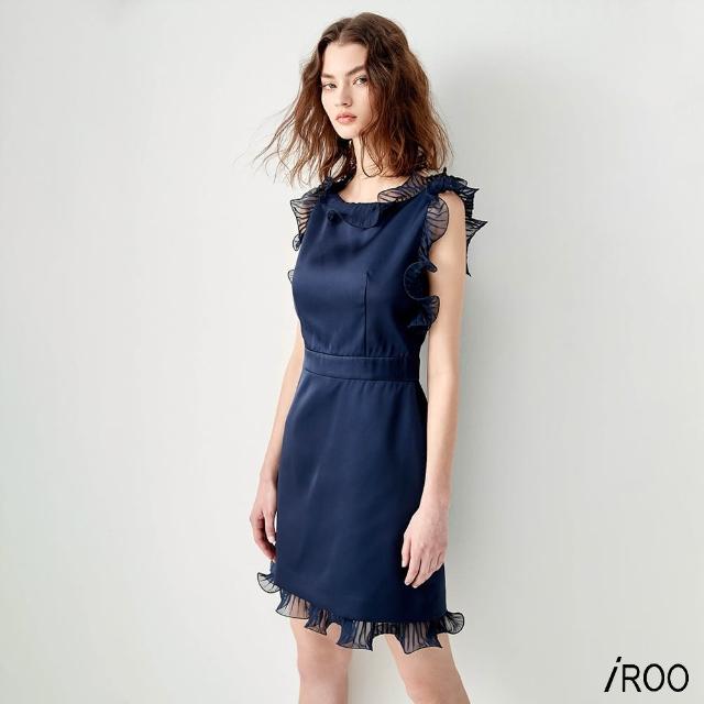 【iROO】荷葉邊飾小禮服