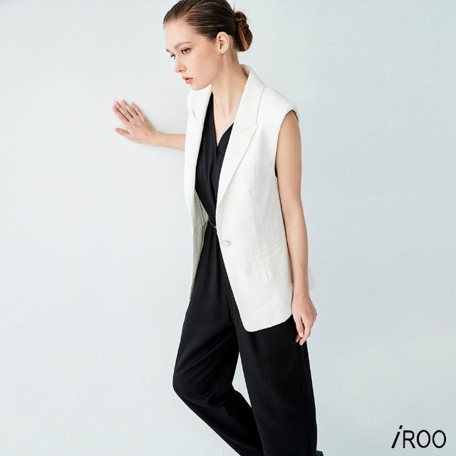 【iROO】翻領西裝式背心外套