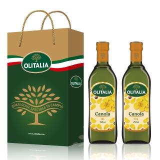 【Olitalia奧利塔】頂級芥花油禮盒組(750mlx2瓶)