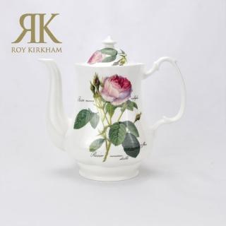 【英國ROY KIRKHAM】Redoute Rose 浪漫淺玫瑰系列1500ml骨瓷咖啡壺(英國製造進口)