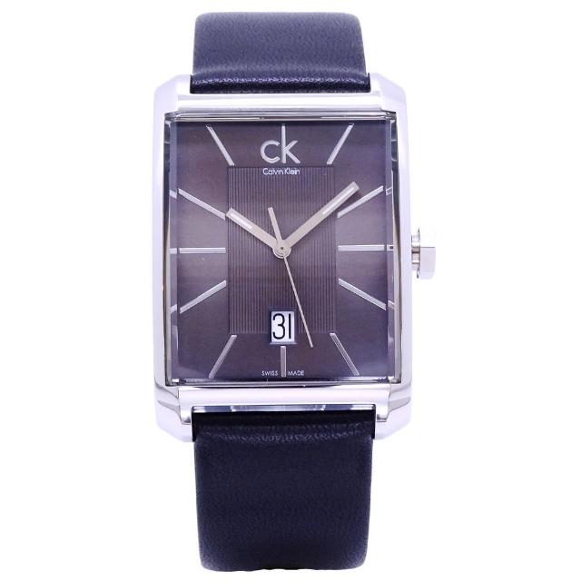 【Calvin Klein 凱文克萊】CK 簡約風潮優質時尚皮革腕錶-黑-K2M21107