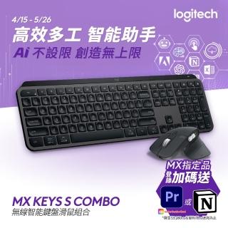 【Logitech 羅技】MX Keys S無線智能鍵盤滑鼠組