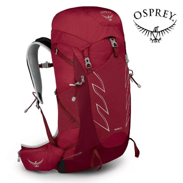 【Osprey】Talon 33 輕量化登山背包 男 星雲紅(健行背包 單車背包 快速移動運動背包)
