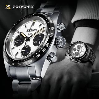 【SEIKO 精工】PROSPEX系列太陽能計時腕錶39㎜白色熊貓款 SK004(SSC813P1/V192-0AF0S)