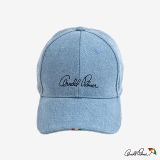 【Arnold Palmer 雨傘】配件-草寫LOGO牛仔棒球帽(藍色)