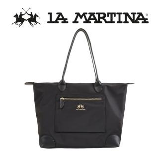 【LA MARTINA】義大利原裝進口 頂級金標拖特包 1318T(黑色)
