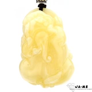 【JA-ME】天然琥珀波羅的海頂級滿色白蜜貔貅項鍊17克(618/年中慶/送禮)