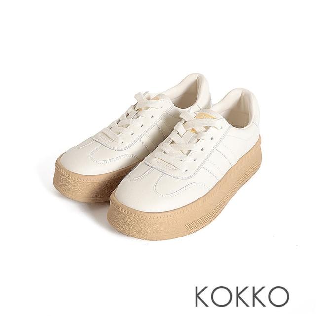 【KOKKO 集團】復古時尚超軟Q奶茶系厚底休閒鞋(白色)