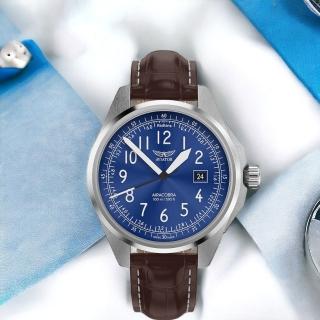 【AVIATOR 飛行員】AIRACOBRA P43 TYPE A 飛行風格 腕錶 手錶 男錶 藍色(V.1.38.0.325.4)