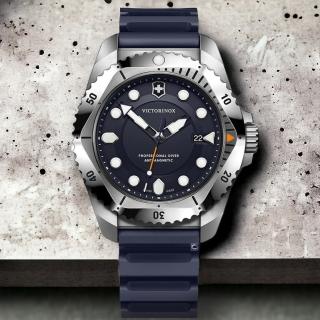 【VICTORINOX 瑞士維氏】DIVE PRO 300米潛水錶 男錶 腕錶 手錶 黑色(VISA-241991)