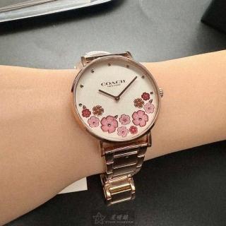 【COACH】COACH手錶型號CH00202(白色錶面玫瑰金錶殼玫瑰金色精鋼錶帶款)